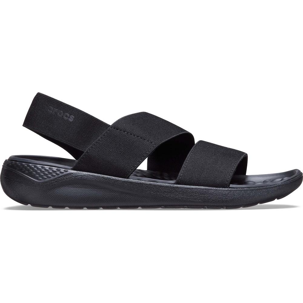 Black Women's Crocs LiteRide™ Stretch Sandals | NZ 0497EBCX